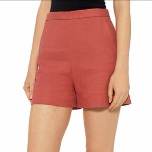 Theory Linen Cotton Blend Women's Rust Shorts size 12 NWOT